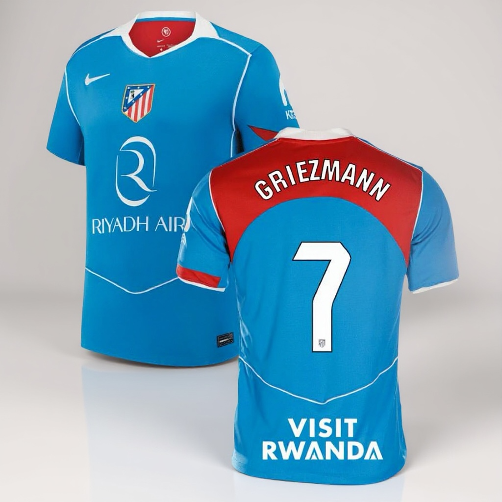 ATLETICO MADRID 3ème MAILLOT 2025/26 VERSION CHAMPOINS LEAGUE ANTOINE GRIEZMANN